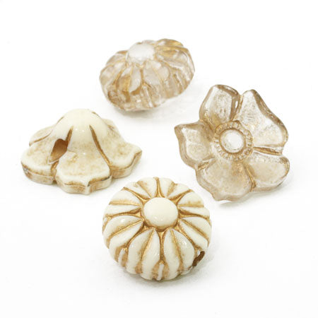 アクリル ドイツ製 花22 アイボリー/G