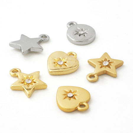 Charm star center stone crystal/G