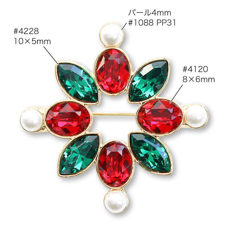 ブローチ空枠 フラワー ゴールド