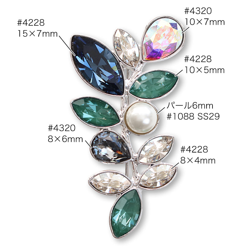 ブローチ空枠 リーフ ゴールド