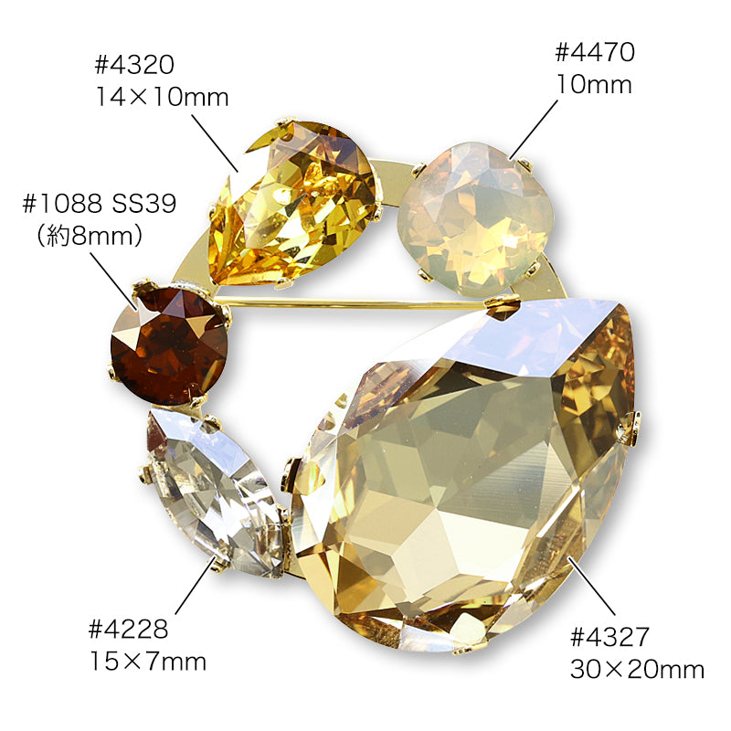 ブローチ空枠 サークルNo.8 ゴールド