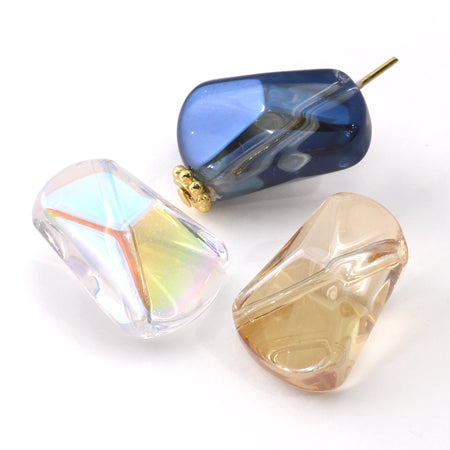 ガラスカットビーズ フラット変形 Lt.トパーズ【アウトレット】