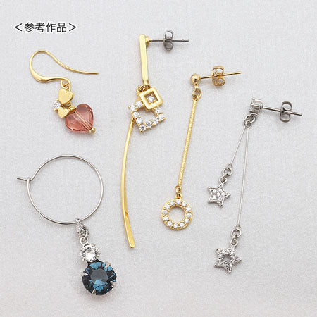 チャーム キュービックジルコニア ダブルハート ゴールド