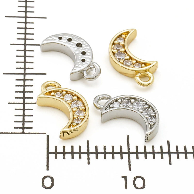 Charm Cubic Zirconia Moon No.2 Gold