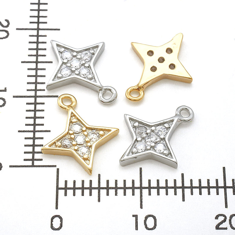 チャーム キュービックジルコニア スパークル ゴールド