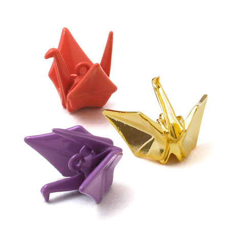 チャーム 和風 折り鶴 ゴールド