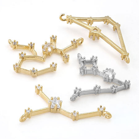 Charm Constellation 2 Libra 2 rings Cubic Zirconia/RC
