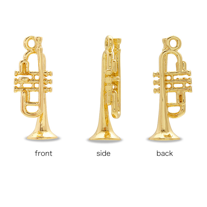 Charm trumpet rhodium color