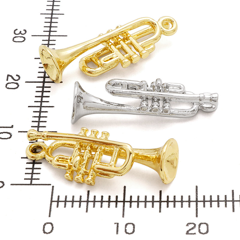 Charm trumpet rhodium color