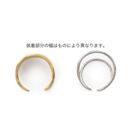 イヤーカフ 丸線 No.2 ロジウムカラー