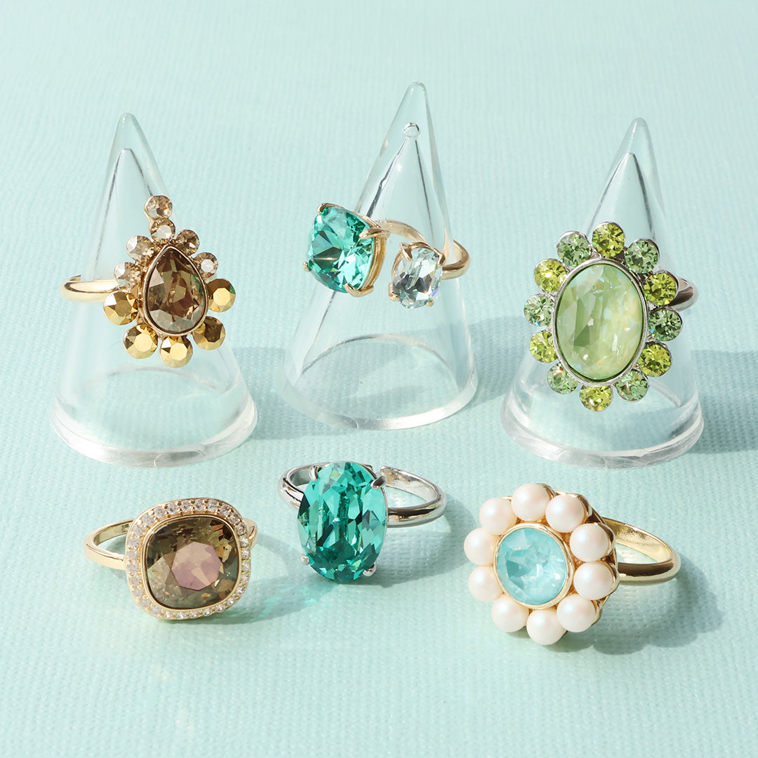 Material list No.ER0329Kiwa crystals6 types of colorful visual rings