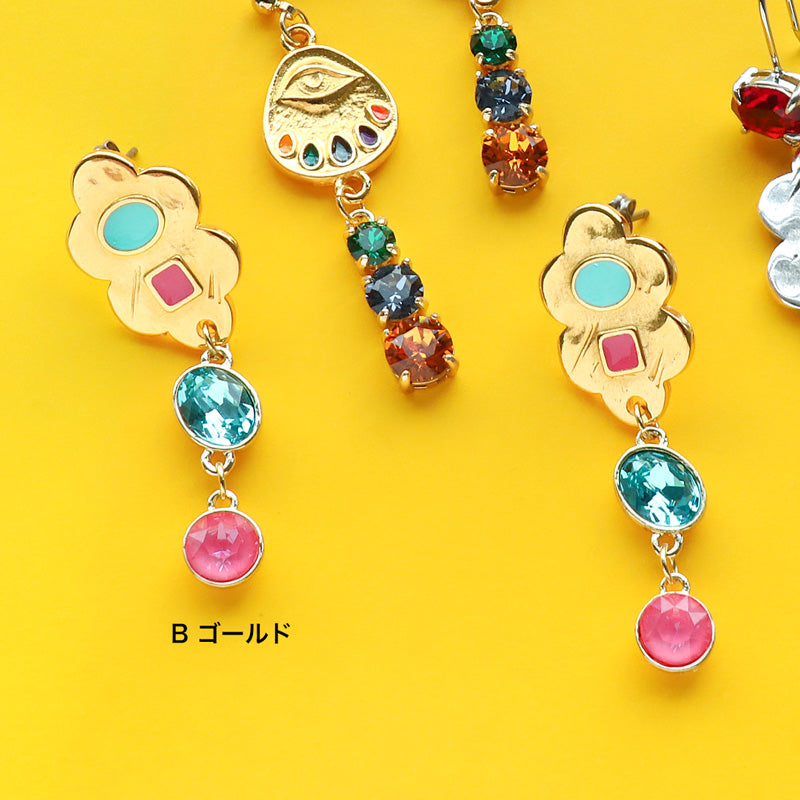 材料表No.ER0368 ギリシャパーツのアミュレットモチーフピアス3種