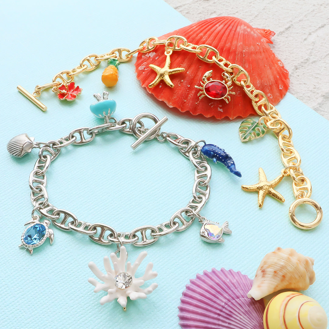 Material list No.ER0373 Vacation charm bracelet 2 types