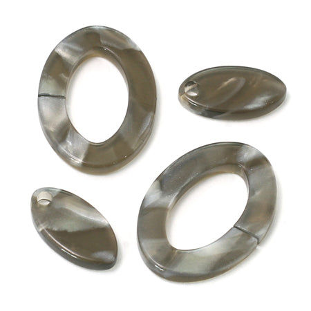 シルキーオーバル小 グレーマーブル(GY/MB)【アウトレット】