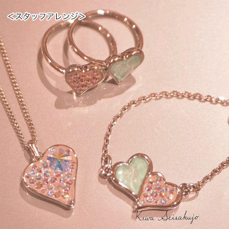 リング台石座付 ハート #4809 ロジウムカラー(コーティング付)