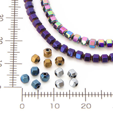 Natural stone hexagon hematite/purple