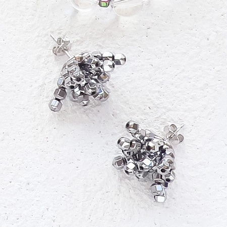 Natural stone hexagon hematite/purple