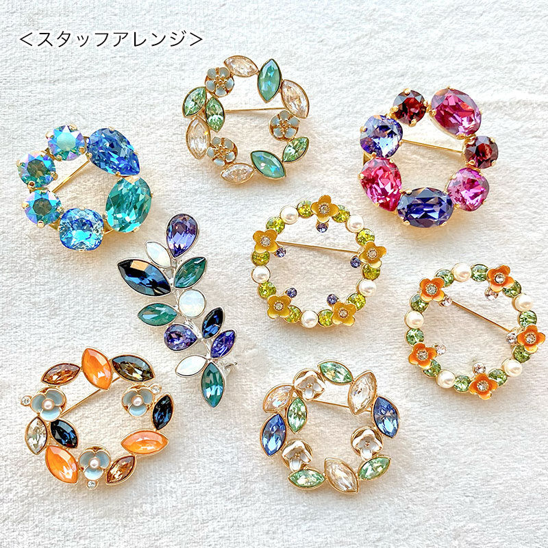 Broach empty frame circle No.1 gold