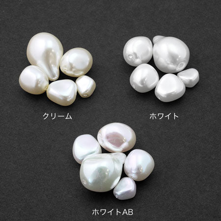 Resin pearl baroque flat 1 white AB