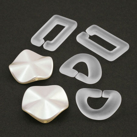 アクリルチェーンパーツ 小判スクエア フロスト