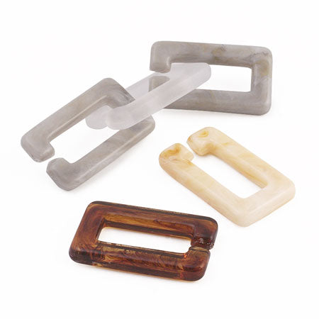 アクリルチェーンパーツ 小判スクエア フロスト