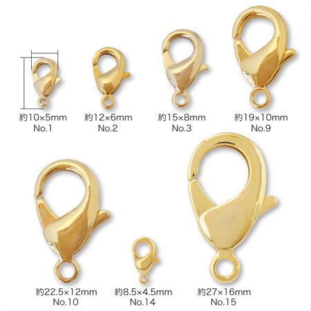 金具セット 通し用 カニカン・アジャスター ゴールド