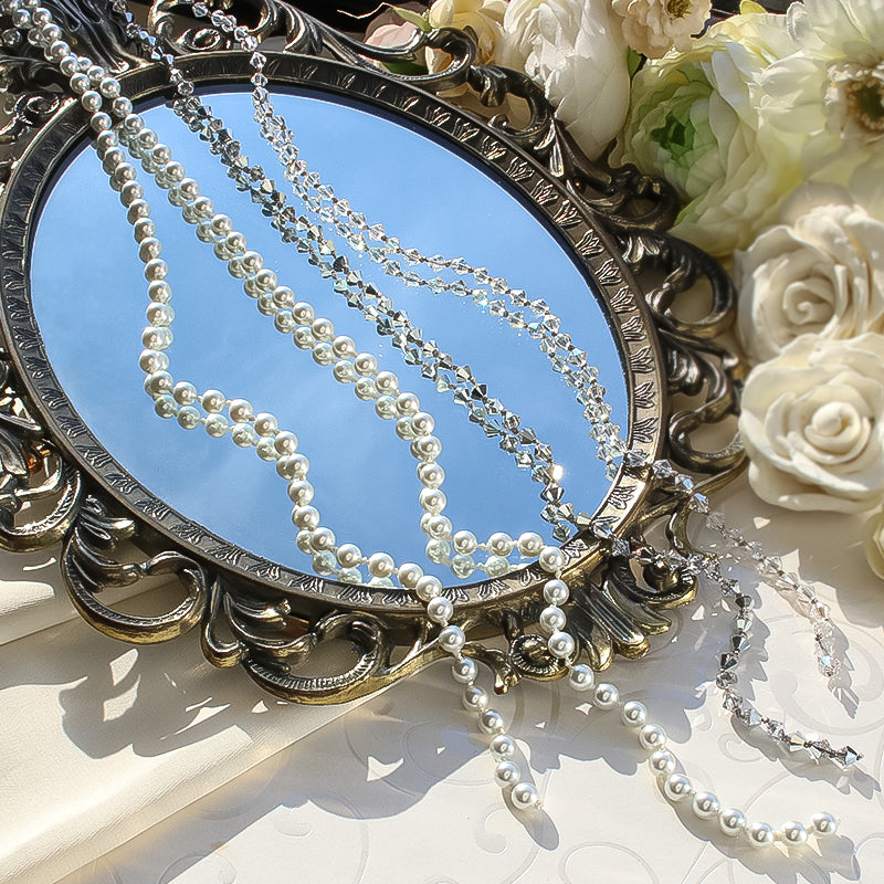 キット クリスタル ノット留めネックレス ブルー(KR1138)