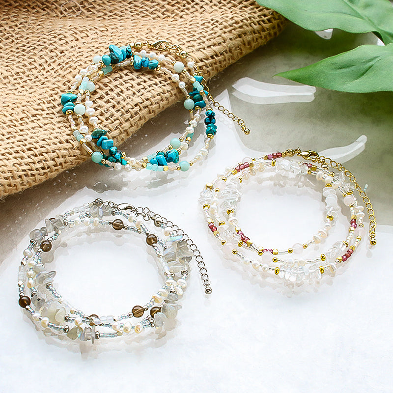 キット 天然石と淡水パールの2wayブレスレット(KR1157)