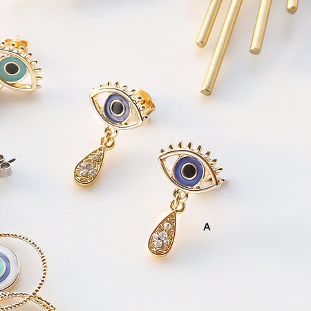 Recipe No.KR0189 Swing earrings of eye motifs 3 types