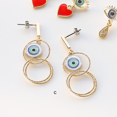 Recipe No.KR0189 Swing earrings of eye motifs 3 types