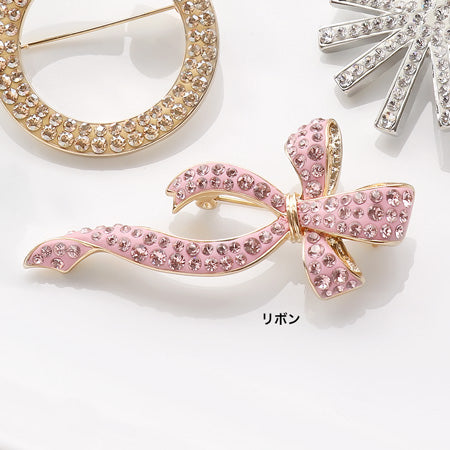 レシピNo.KR0280 クリスタルのフォーマルブローチ4種