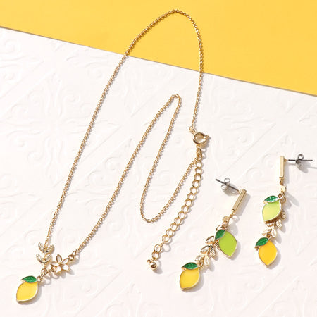 Recipe No.KR0292 Neck & earrings of lemon charm