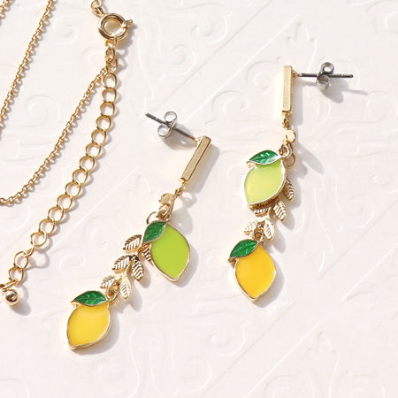 Recipe No.KR0292 Neck & earrings of lemon charm