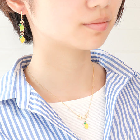 Recipe No.KR0292 Neck & earrings of lemon charm