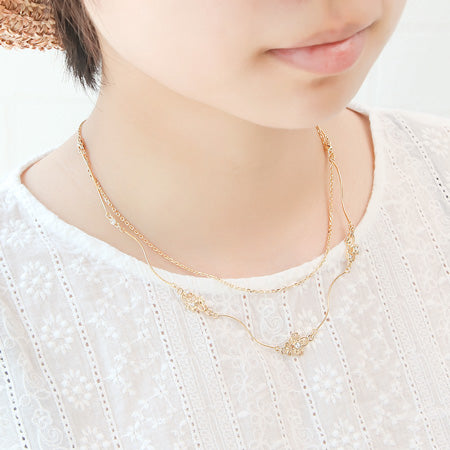 レシピNo.KR0295 フローラルブランチネックレス