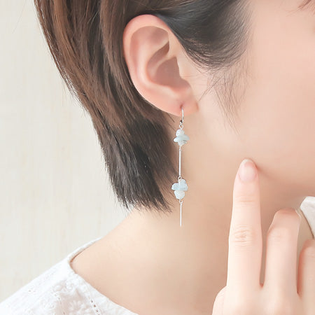 Recipe No.KR0317 Semi-precious stone chain bracelet & earrings