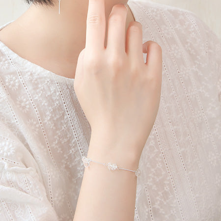 Recipe No.KR0317 Semi-precious stone chain bracelet & earrings