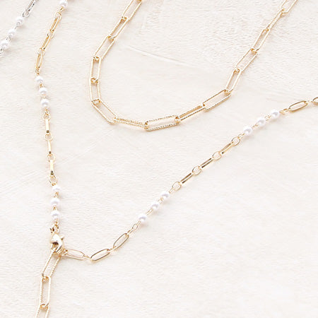Recipe No.KR0327 Layered necklace of design chain