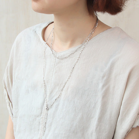 レシピNo.KR0327 デザインチェーンのレイヤードネックレス