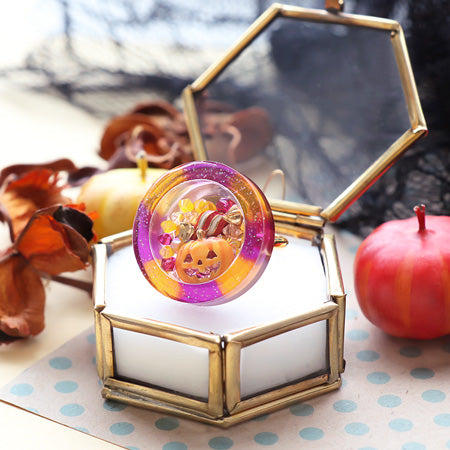 レシピNo.KR0396 UVレジンのしゃかしゃかハロウィンリング