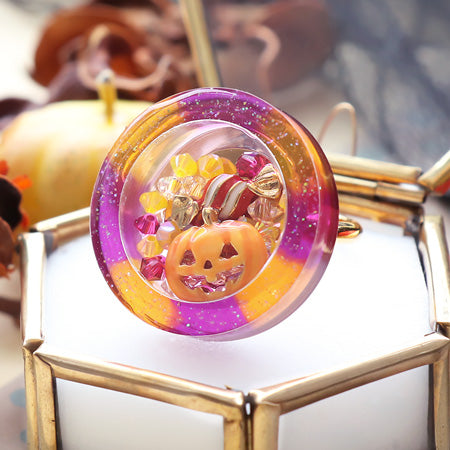 レシピNo.KR0396 UVレジンのしゃかしゃかハロウィンリング