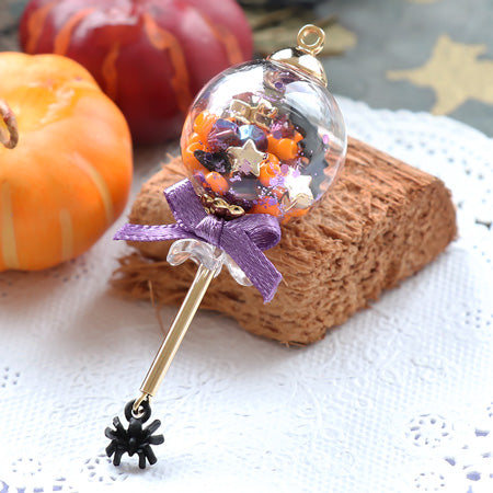 レシピNo.KR0397 ガラスボールのロリポップ風ハロウィンモチーフ