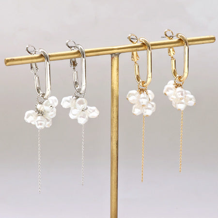 レシピNo.KR0410 プチバロックパールのフリンジピアス
