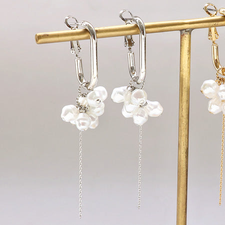 レシピNo.KR0410 プチバロックパールのフリンジピアス