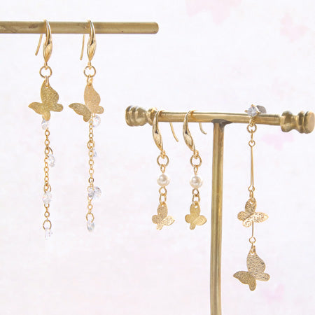 レシピNo.KR0427 スターダストバタフライのピアス3種