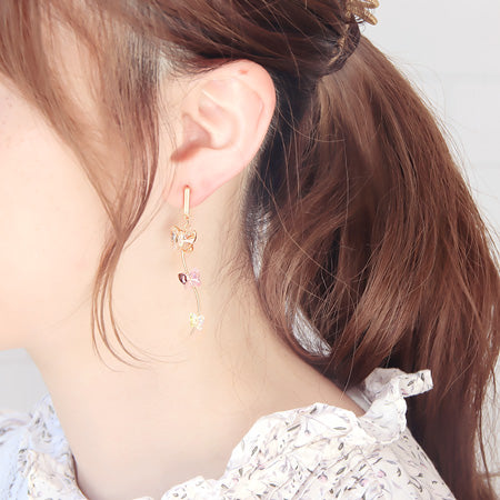 レシピNo.KR0428 バタフライモチーフのアソートピアス3種