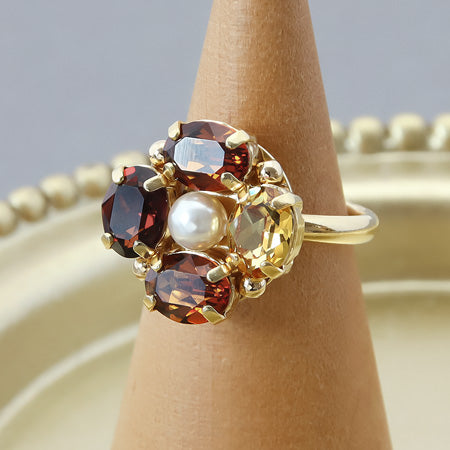 Recipe No.KR0433Kiwa crystalsflower bijou ring