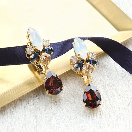 レシピNo.KR0437 貴和クリスタルのクラシカルビジューイヤリング