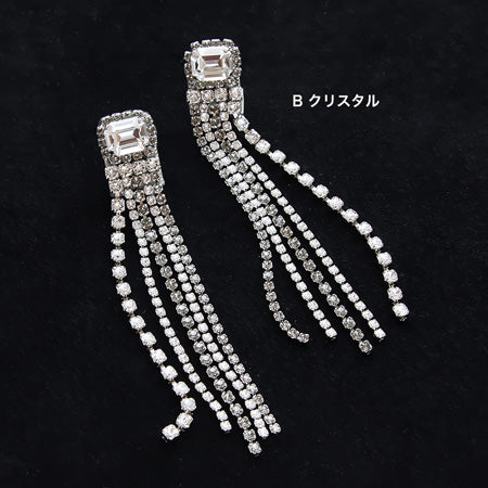 レシピNo.KR0438 貴和クリスタルのロングイヤリング2種