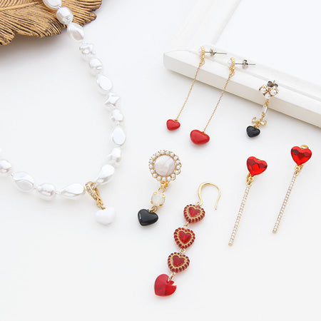 レシピNo.KR0472 ハートモチーフのガーリーアクセサリー6種